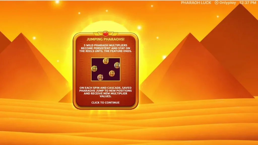 Tampilan visual slot Pharaoh Luck dengan tema Mesir Kuno